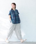 ブラウス シャツ 袖あり!なノースリの青葉なチ...の詳細画像4