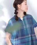 ブラウス シャツ 袖あり!なノースリの青葉なチ...の詳細画像5