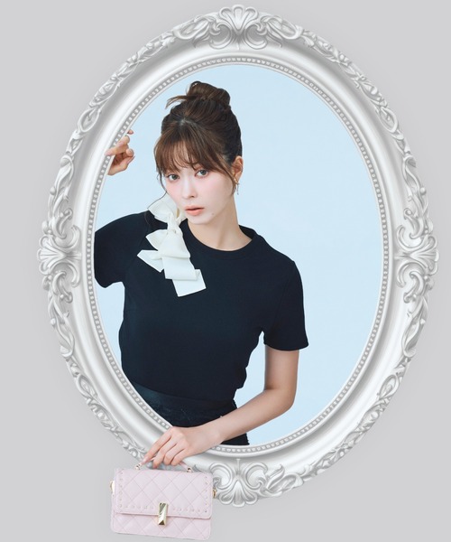 CELFORD（セルフォード） tシャツ 半袖 アシメリボンTシャツ
