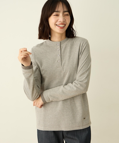 DECOY SINCE 1981 ヘンリーネック tシャツ ヘンリーネックボーダープル