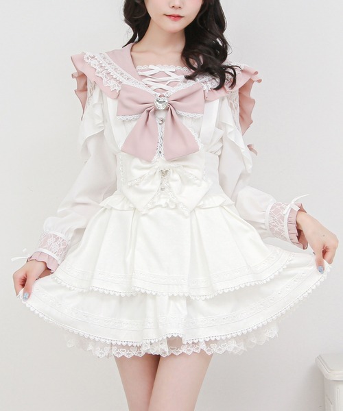 DearMyLove スカート ハートはしごレースフリルスカート : ZOZOTOWN