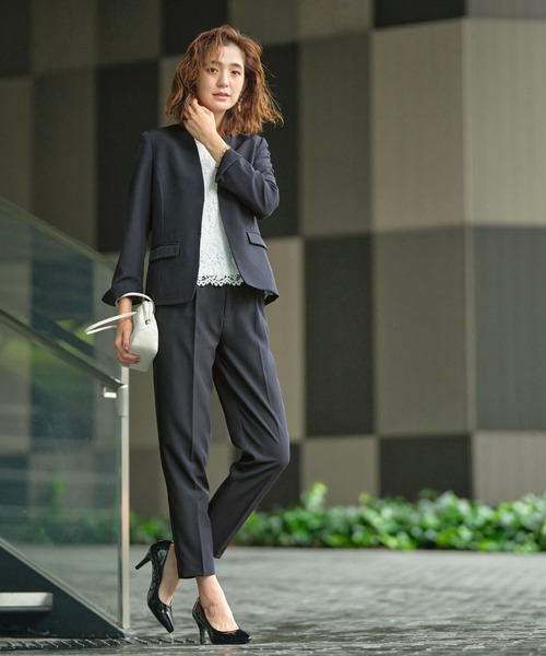 GeeRA（ジーラ） セットアップ ノーカラージャケットパンツスーツ4点