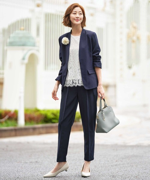 GeeRA（ジーラ） セットアップ ノーカラージャケットパンツスーツ4点