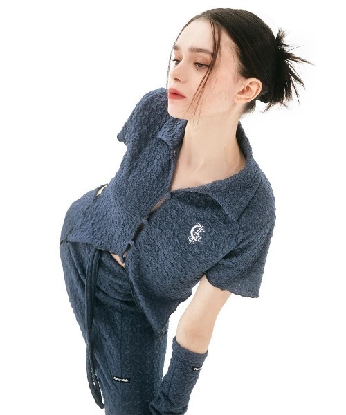ブラウス シャツ A'GEM/9 × .kom「 FANCY CLUB/ファンシークラブ」UNBALANCE WRINKLE COLLAR WARME FANCY CLUB ブラウス シャツ A'GEM/9 × .kom「 CLUB/ファンシー