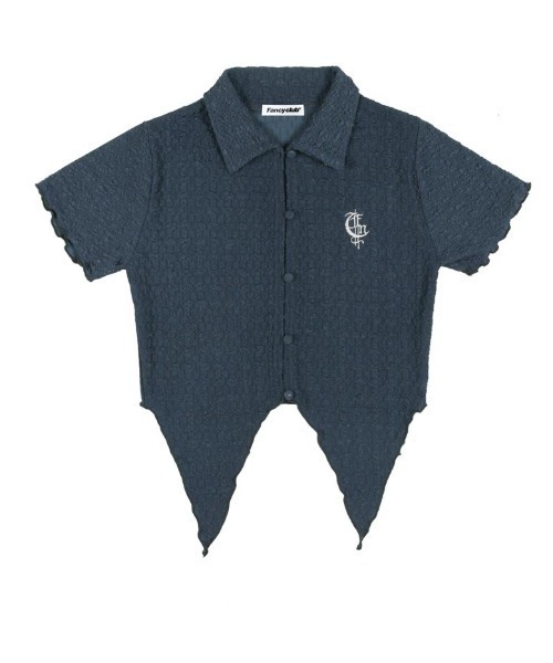 ブラウス シャツ A'GEM/9 × .kom「 FANCY CLUB/ファンシークラブ」UNBALANCE WRINKLE COLLAR WARME A'GEM/9 × .kom『 FANCY CLUB/ファンシークラブ』UNBALANCE