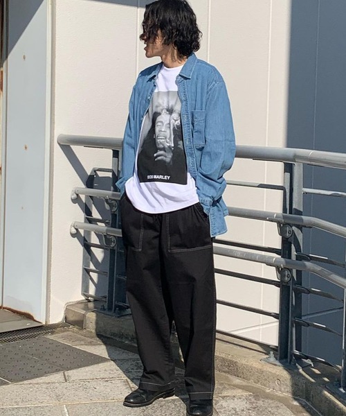 Johnbull パンツ コットンリネンワイドイージーパンツ メンズ