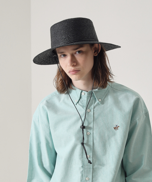 ABAHOUSE 帽子 ハット 「RUBEN/ルーベン」LONGBRIM BOATER HAT