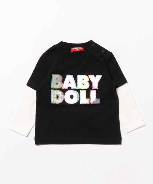 BABYDOLL（ベビードール） tシャツ 親子お揃い 箔ロゴロンT 7954K