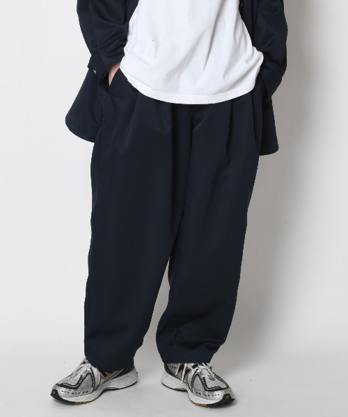SUPERTHANKS パンツ ツイル ワイド ルーズ ストレートパンツ