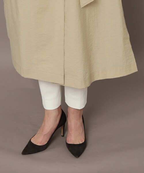 [美品]ドレステリア ノーカラーエアリーコート ベルトリボン スリット 38 DRESSTERIOR（ドレステリア） ノーカラーコート コート ノーカラー