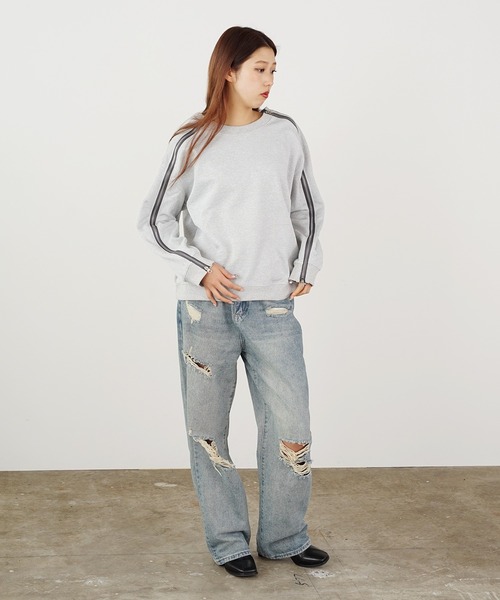 ROOP TOKYO トレーナー スウェット ショルダージップクルー
