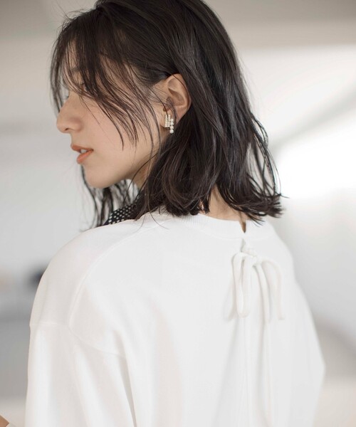ニット セーター 「WEB限定カラーあり」MINA バックリボンニットプルオーバー レディース
