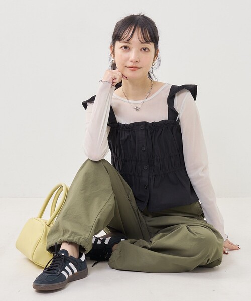 FREAK'S STORE キャミソール ミリタリー シャーリングビスチェ