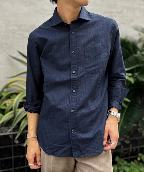 NOLLEY'S（ノーリーズ） シャツ リネンブレンド カッタウェイシャツ