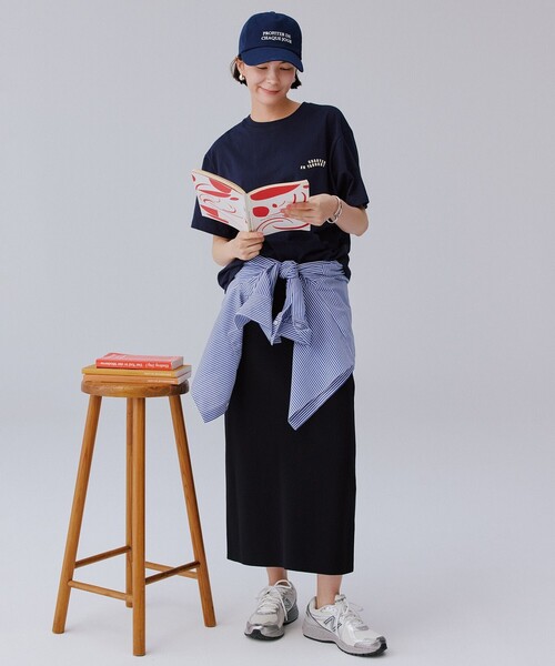 美品♡アンフィーロ【接触冷感/UVカット】スゴ機能美ニット Iラインスカート UNFILO｜【接触冷感/UVカット】スゴ機能美ニット Iライン