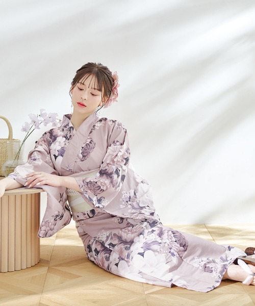 水彩花柄浴衣セット[gi1519] | レディースファッション通販のグレイル