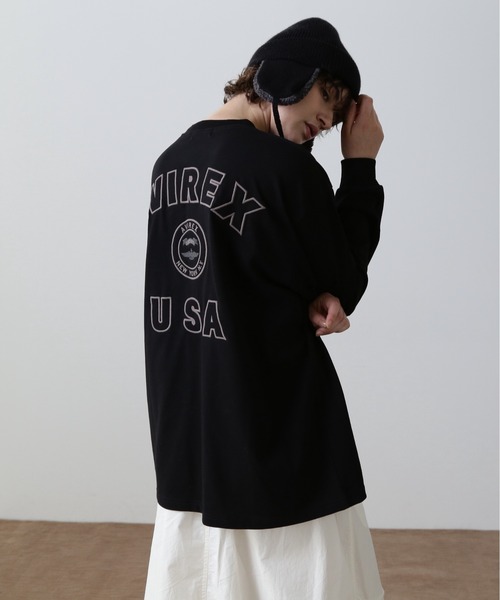 tシャツ L/S VARSITY LOGO T-SHIRT/ バーシティロゴTシャツ レディース AVIREX tシャツ L/S VARSITY LOGO T-SHIRT/ バーシティロゴT