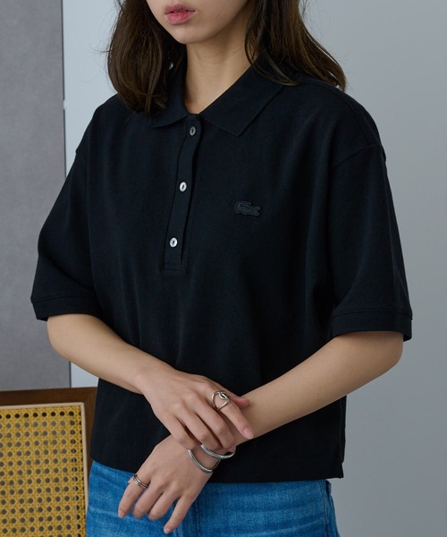 け*ん様 LACOSTA ラコステ ワンポイントロゴ ポロシャツ ブラック M LACOSTE（ラコステ） ポロシャツ ポロ 「LACOSTE」ワンポイントロゴ