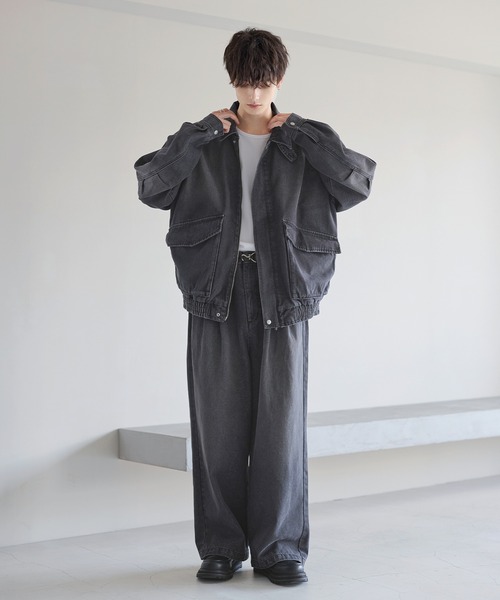 デニムジャケット gジャン ミリタリーデザイン12オンスデニムショート