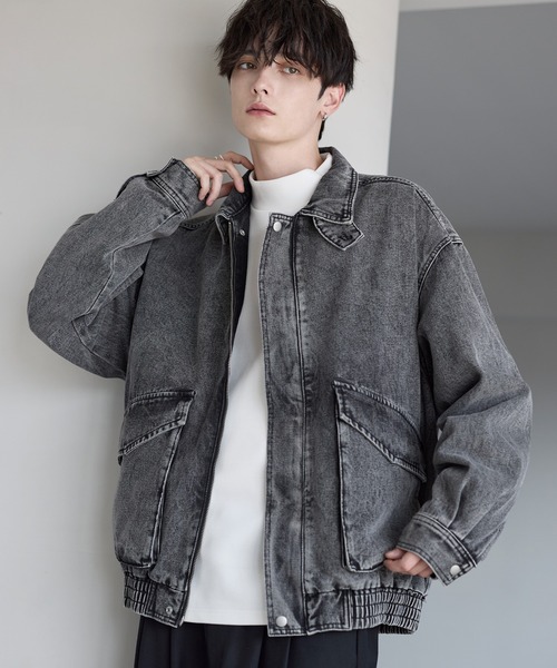 デニムジャケット gジャン ミリタリーデザイン12オンスデニムショート