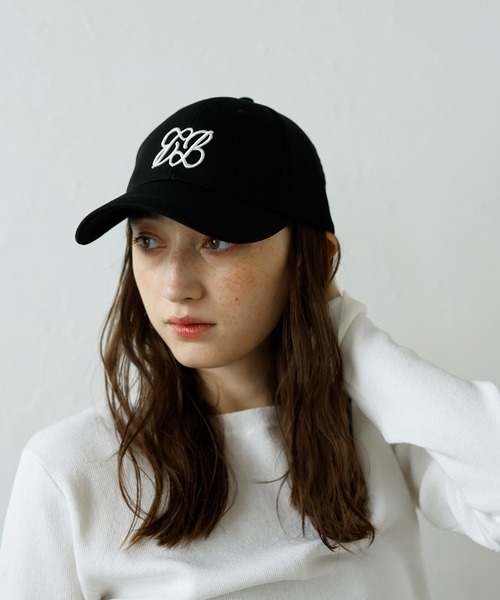 milet ロゴ刺繍 キャップ 黒 MINERTE キャップ 帽子 「MINERTE」logo stitch cap / ロゴ刺繍