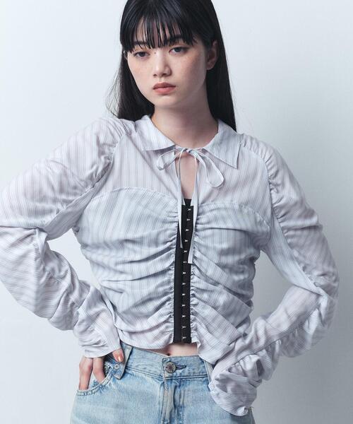 ブラウス シャツ Lyocell stripe blouse レディース