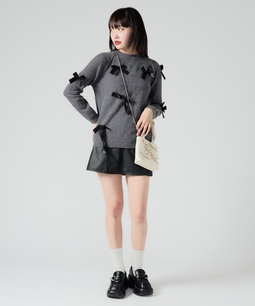 forBitches リボン ハンドバッグ ホワイト Chick ハンドバッグ ribbon hand Bag / リボンデザイン