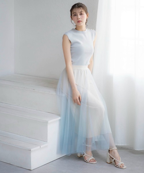 Noela スカート 「新色追加」グラデーションスタッズスカート