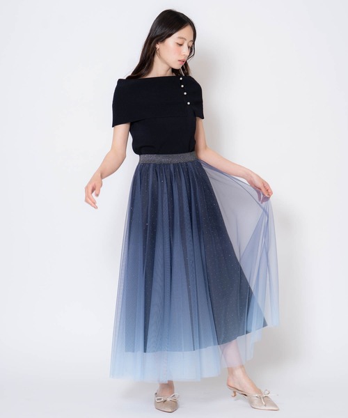 新品 noela ノエラ♡グラデーション スタッズ スカート NOELA（ノエラ） ロング スカート 「新色追加」グラデーションスタッズ