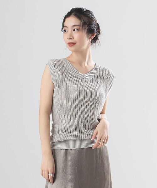 ベスト ジレ AK+1 / 片畦 Vネック ニット レディース Demi-Luxe BEAMS ベスト ジレ AK+1 / 片畦 Vネック ニット