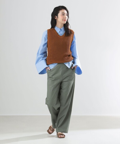 Demi-Luxe BEAMS ベスト ジレ AK+1 / 片畦 Vネック ニット