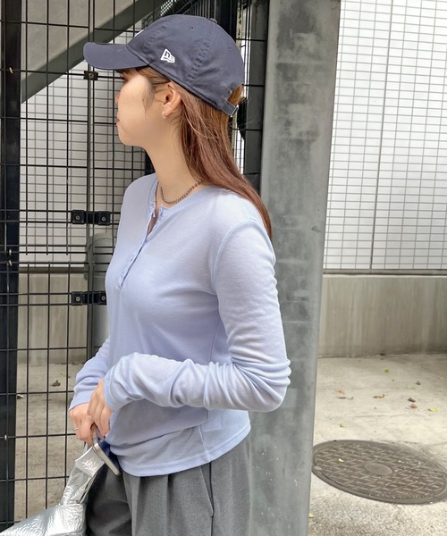 tシャツ 「新色追加」シアーヘンリーネックロンT レディース