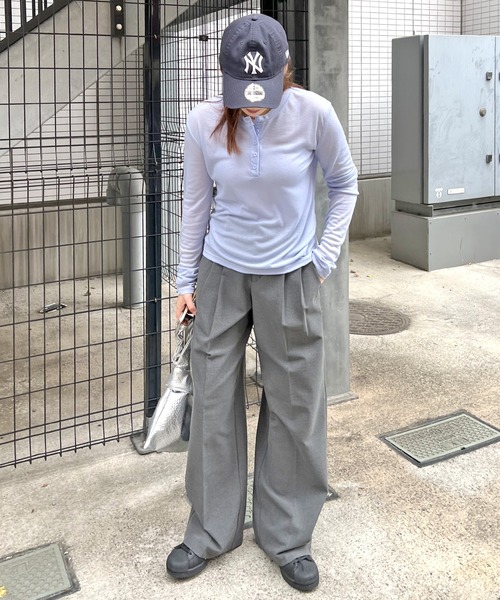 tシャツ 「新色追加」シアーヘンリーネックロンT レディース