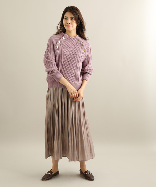 「VIS」 長袖ニット FREE ネイビー レディース_画像2