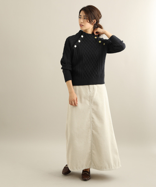 「VIS」 長袖ニット FREE ネイビー レディース_画像3