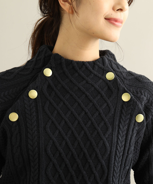 「VIS」 長袖ニット FREE ネイビー レディース_画像5