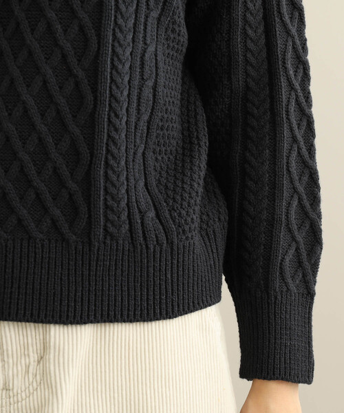 「VIS」 長袖ニット FREE ネイビー レディース_画像8