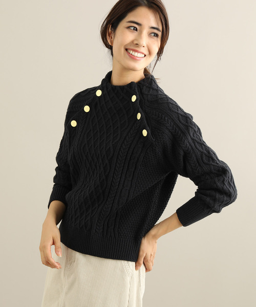 「VIS」 長袖ニット FREE ネイビー レディース_画像9