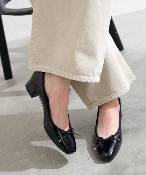 LE TALON パンプス 3.5cmスクエアバレエパンプス : ZOZOTOWN