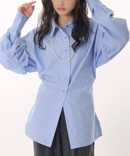 MUHET（ミュエータ） ブラウス シャツ back button gather sleeve