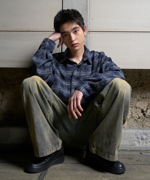 kutir シャツ VINTAGE LIKE OMBRE CHECK SHIRT／ヴィンテージ