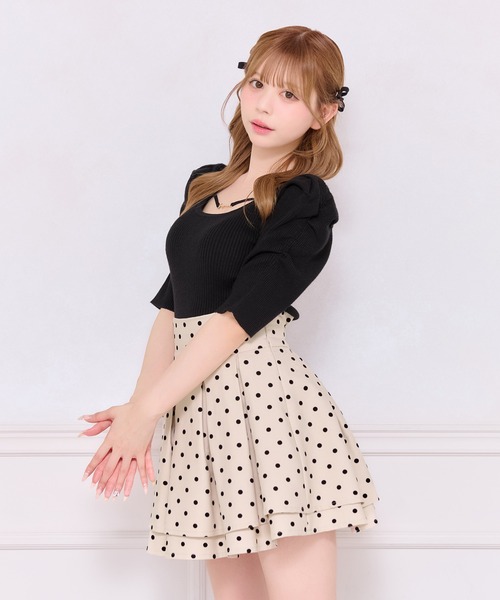 apres jour ニット セーター フロントビジューニットトップス