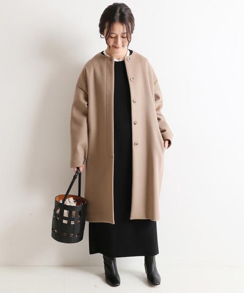 SLOBE IENA（スローブイエナ） ノーカラーコート 38 ブラウン