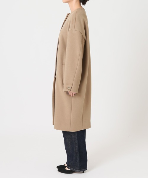 「SLOBE IENA」 ノーカラーコート 38 ブラウン レディース_画像5