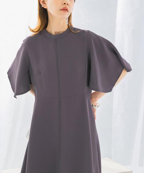 ワンピース フレアスリーブステッチデザインワンピース : ZOZOTOWN