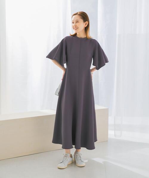 ワンピース フレアスリーブステッチデザインワンピース : ZOZOTOWN