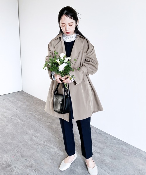 「reca」 トレンチコート M グレイッシュベージュ レディース_画像6