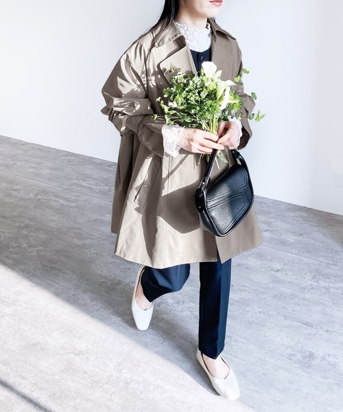 「reca」 トレンチコート M グレイッシュベージュ レディース_画像7