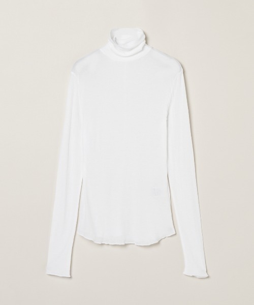 tシャツ Soft see through turtle neck tee レディース