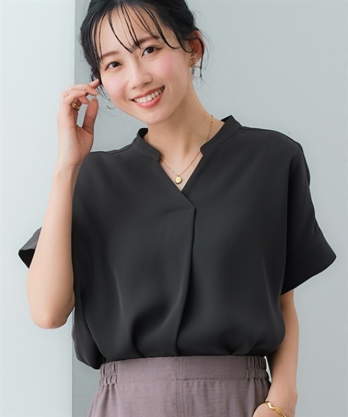 7days Life Styling ブラウス シャツ 夏 半袖 美極とろみ素材 半袖